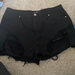 Black jean shorts size 14